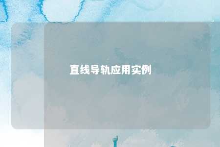 直线导轨应用实例